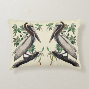 Coussins Décoratifs Art vintage d'Audubon sur le Pélican brun, oiseau