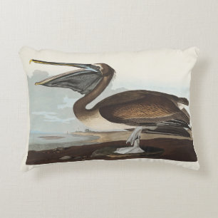 Coussins Décoratifs Art vintage d'oiseau côtier Pélican brun d'Audubon