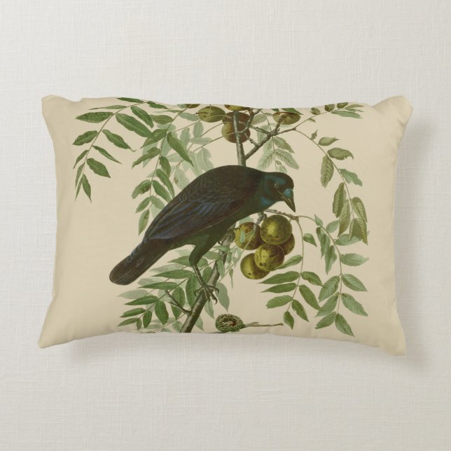 Coussins Décoratifs Audubon American Crow Black Bird (Dos)