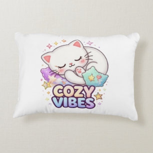 Coussins Décoratifs Autocollant Chat Reine du Sommeil Chat Mignon En