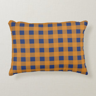 Coussins Décoratifs Automne Automne Orange Bleu Plaid Motif
