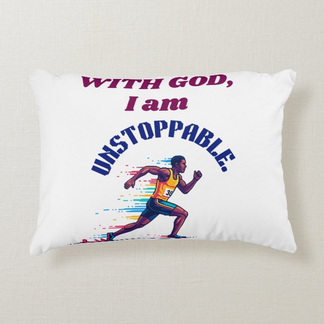 Coussins Décoratifs Avec Dieu, je suis invincible (Devant)