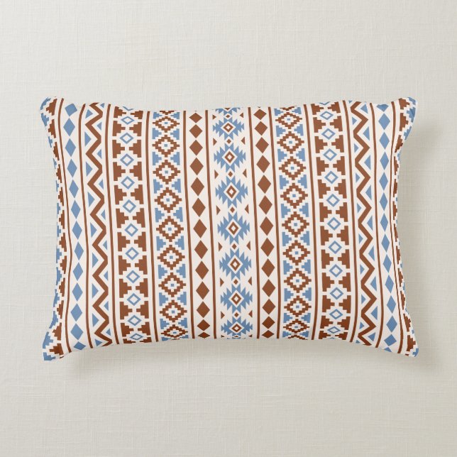 Coussins Décoratifs Aztec Essence Vertical Ptn II Crème Bleue Rouille (Devant)