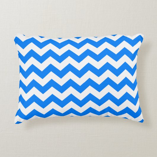 Coussins Décoratifs Azure Blue Chevron (Devant)