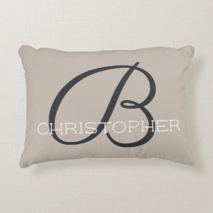 Coussins Décoratifs B Initiale Taupe Moderne Personnalisée Tan