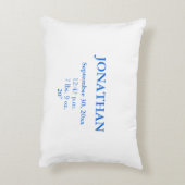 Coussins Décoratifs Baby Boy Blue Rattle Statistiques de naissance (Dos(Vertical))
