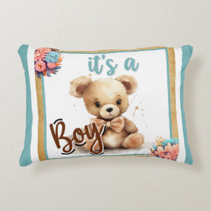 Coussins Décoratifs Baby shower Ours Bleu Boho Lancer Oreiller