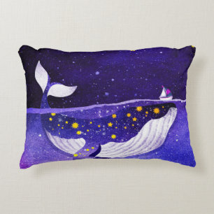 Coussins Décoratifs Baleine magique : Nuit Océanique Noire
