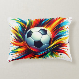 Coussins Décoratifs Balle de football Splash Futuriste Football Abstra