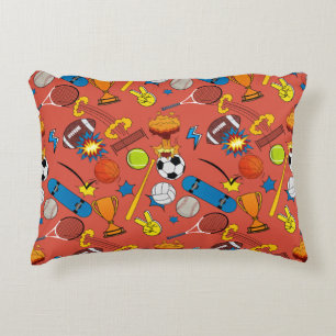 Coussins Décoratifs Balles de sport rétro de bande dessinée