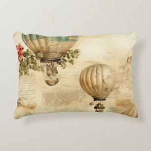 Coussins Décoratifs Balloon vintage à air chaud dans un paysage serein