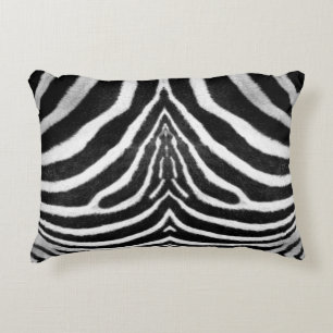 Coussins Décoratifs bandes de fausse fourrure noir et blanc Zebra Impr