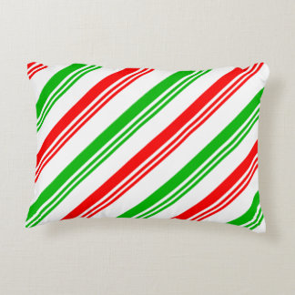 Coussins Décoratifs Bandes de Sucre de canne rouge et vert