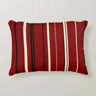 Coussins Décoratifs Bandes noires rouges et blanches