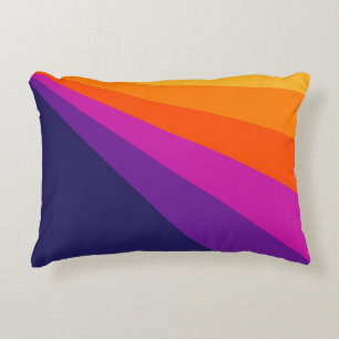 Coussins Décoratifs Bandes rétro en diagonale violette et orange