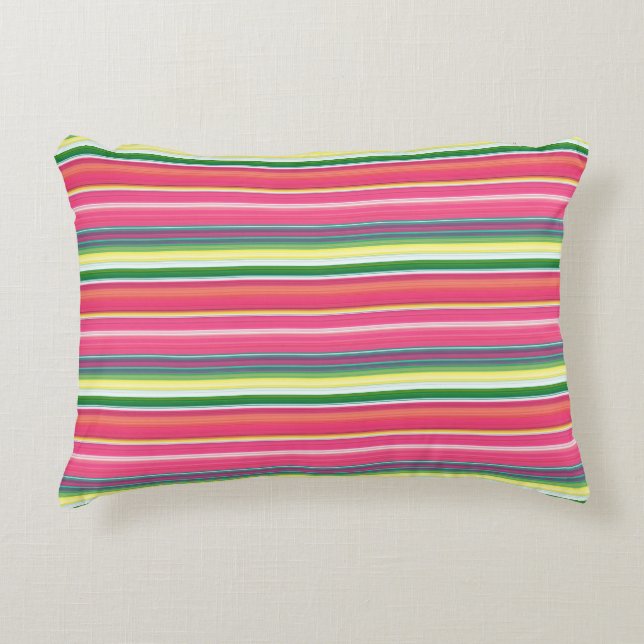 Coussins Décoratifs Bandes vert rose pâle (Devant)