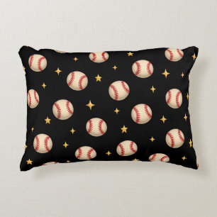 Coussins Décoratifs Baseballs Étoiles de Nuit Noires