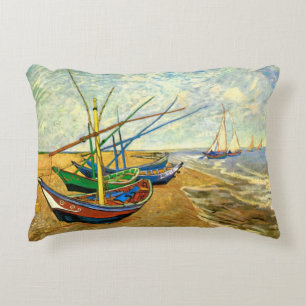 Coussins Décoratifs Bateaux de pêche de Van Gogh sur la plage à Sainte