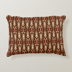Coussins Décoratifs Batik tribal - brun, Tan et corail