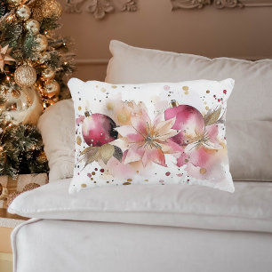 Coussins Décoratifs baubles de noël colorés avec poinsettia