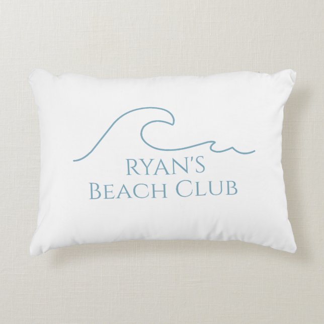 Coussins Décoratifs Beach Club Stripe Cabana Custom Name (Devant)