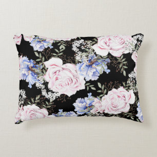 Coussins Décoratifs Beau motif Floral Rose Iris rose bleu