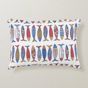 Coussins Décoratifs Beau poisson. Enfants arrière - plans. Motif sans