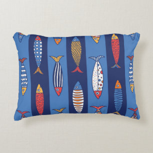 Coussins Décoratifs Beau poisson. Enfants arrière - plans. Motif tran