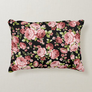 Coussins Décoratifs Beau Roses à motifs floraux avec feuillage vert