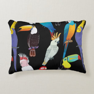Coussins Décoratifs Beautiful tropical exotic parrot birds. vintage se
