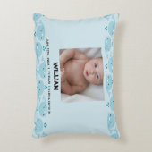 Coussins Décoratifs Bébé bleu Nom du garçon Date de naissance Statisti (Devant(Vertical))