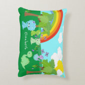 Coussins Décoratifs Bébé Dinosaures avec papillons, arc-en-ciel et sol (Dos(Vertical))