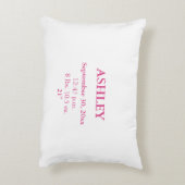 Coussins Décoratifs Bébé Fille rosée Rattle Statistiques de naissance (Dos(Vertical))