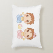 Coussins Décoratifs Bébé jumeaux garçon et fille (Devant(Vertical))