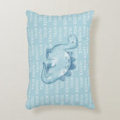 Coussins Décoratifs Bébé mignon Dinosaure Bleu avec nom Aquarelle (Devant(Vertical))