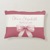 Coussins Décoratifs Bébé rose Bow fille (Dos)