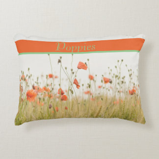 Coussins Décoratifs Belle Fleur de Pavot Orange, personnalisable.