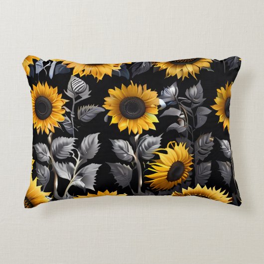 Coussins Décoratifs Belle tournesol or et argent (Devant)