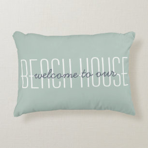 Coussins Décoratifs Bienvenue dans notre maison de plage Citation déco