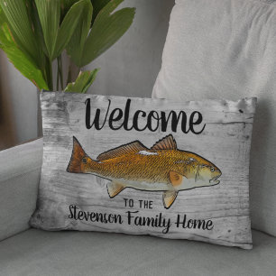Coussins Décoratifs Bienvenue Pêche sébaste Nom de famille Maison Cott