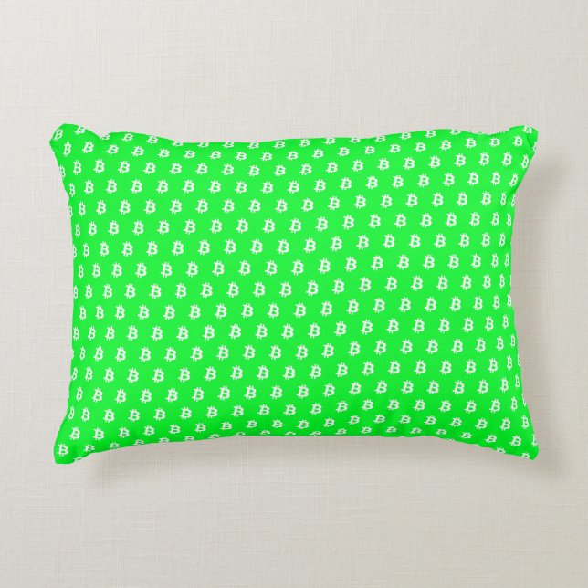Coussins Décoratifs Bitcoin Vert Clair (Devant)