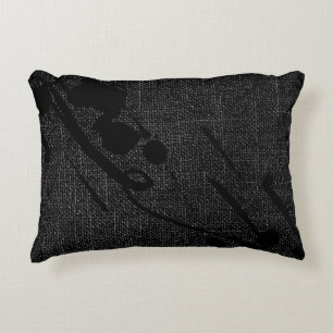 Coussins Décoratifs Black Burlap Moderne Peinture Abstraite