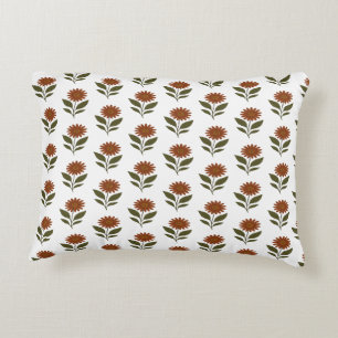 Coussins Décoratifs Blanc et Brun Floral Boho
