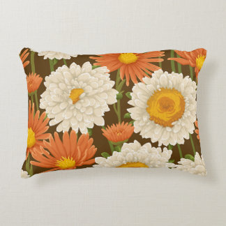 Coussins Décoratifs Blanc et orange : motif floral
