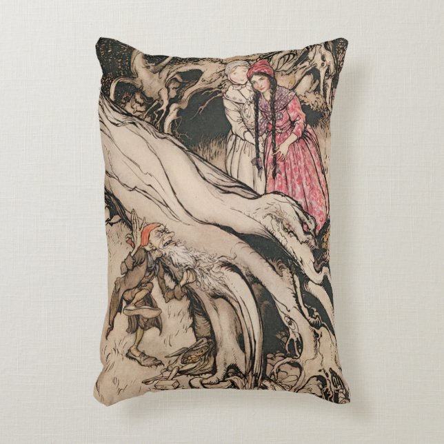 Coussins Décoratifs Blanche neige et rouge Rose par Arthur Rackham (Devant(Vertical))