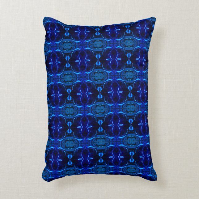 Coussins Décoratifs Bleu avec des traits 'flottants' entrelacés (Devant(Vertical))