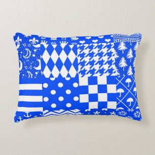 Coussins Décoratifs Bleu Blanc Mixte Motif Conception