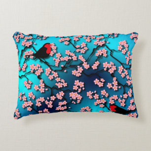 Coussins Décoratifs Bleu Ciel Cerisier Fleur