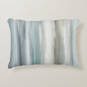Coussins Décoratifs Bleu clair sarcelle gris marron rayure abstraite