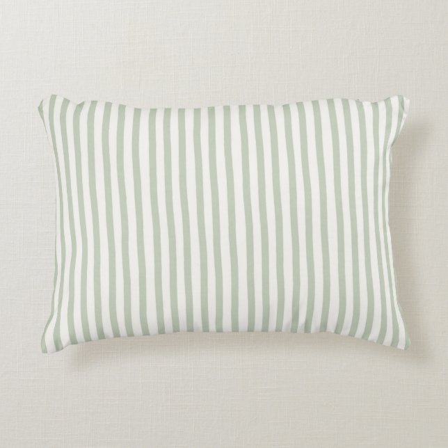 Coussins Décoratifs Bleu Clair Vert Blanc Rayures (Devant)